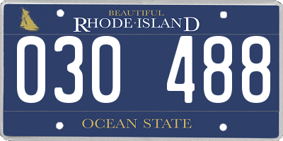 RI license plate 030488