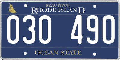 RI license plate 030490