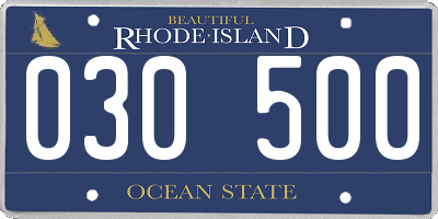 RI license plate 030500