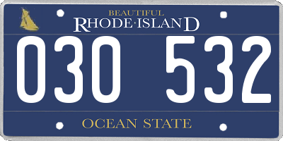 RI license plate 030532