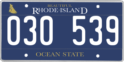 RI license plate 030539