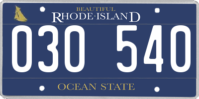 RI license plate 030540