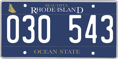 RI license plate 030543