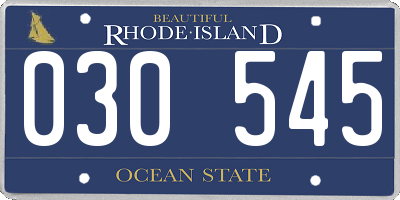 RI license plate 030545