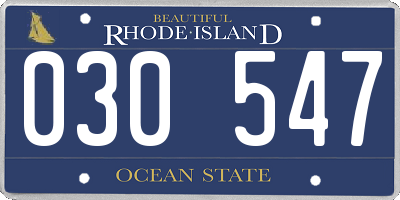 RI license plate 030547
