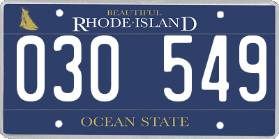 RI license plate 030549