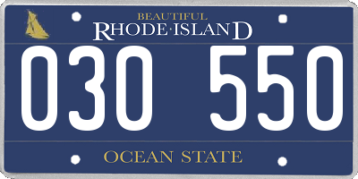 RI license plate 030550