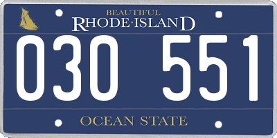 RI license plate 030551