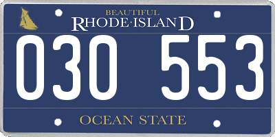 RI license plate 030553