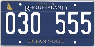 RI license plate 030555