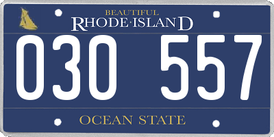 RI license plate 030557