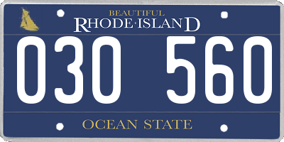 RI license plate 030560