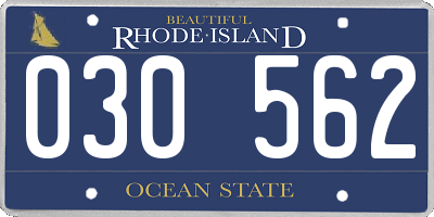 RI license plate 030562