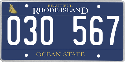 RI license plate 030567