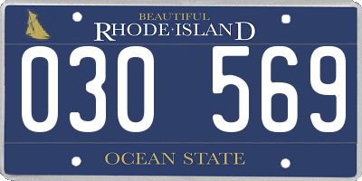RI license plate 030569