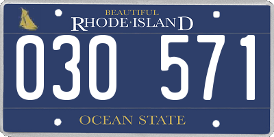 RI license plate 030571