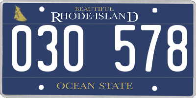 RI license plate 030578
