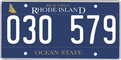 RI license plate 030579