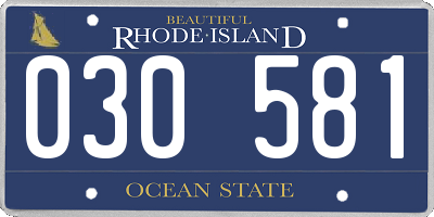 RI license plate 030581