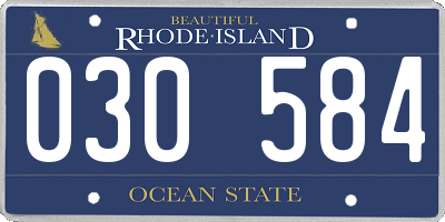 RI license plate 030584