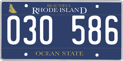 RI license plate 030586