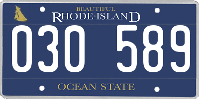 RI license plate 030589