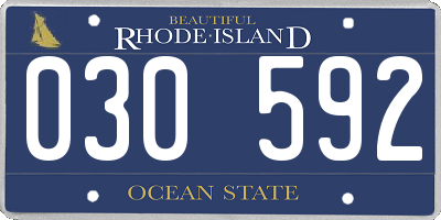 RI license plate 030592