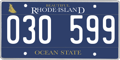 RI license plate 030599
