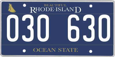 RI license plate 030630