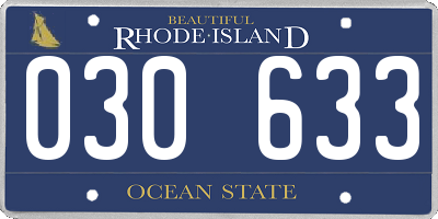 RI license plate 030633
