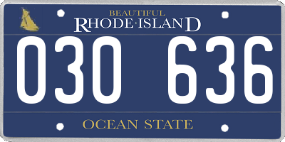 RI license plate 030636