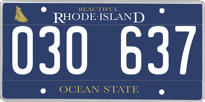 RI license plate 030637