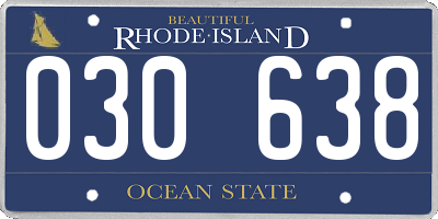 RI license plate 030638