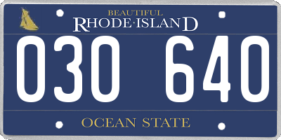 RI license plate 030640