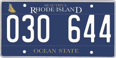 RI license plate 030644