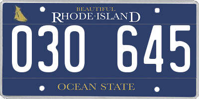 RI license plate 030645