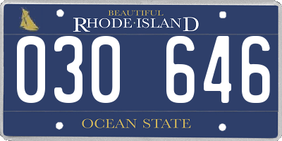 RI license plate 030646
