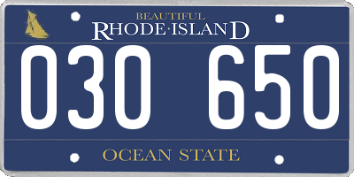 RI license plate 030650