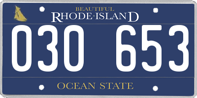 RI license plate 030653