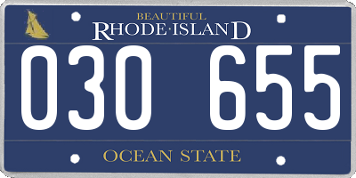 RI license plate 030655