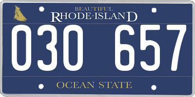 RI license plate 030657