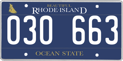 RI license plate 030663