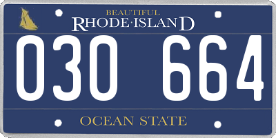 RI license plate 030664