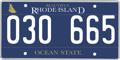 RI license plate 030665