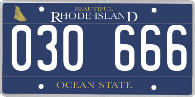 RI license plate 030666