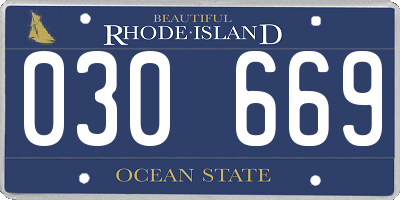 RI license plate 030669