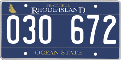 RI license plate 030672