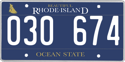 RI license plate 030674