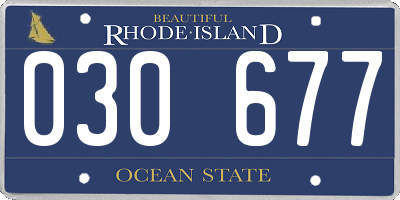 RI license plate 030677