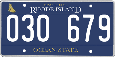 RI license plate 030679